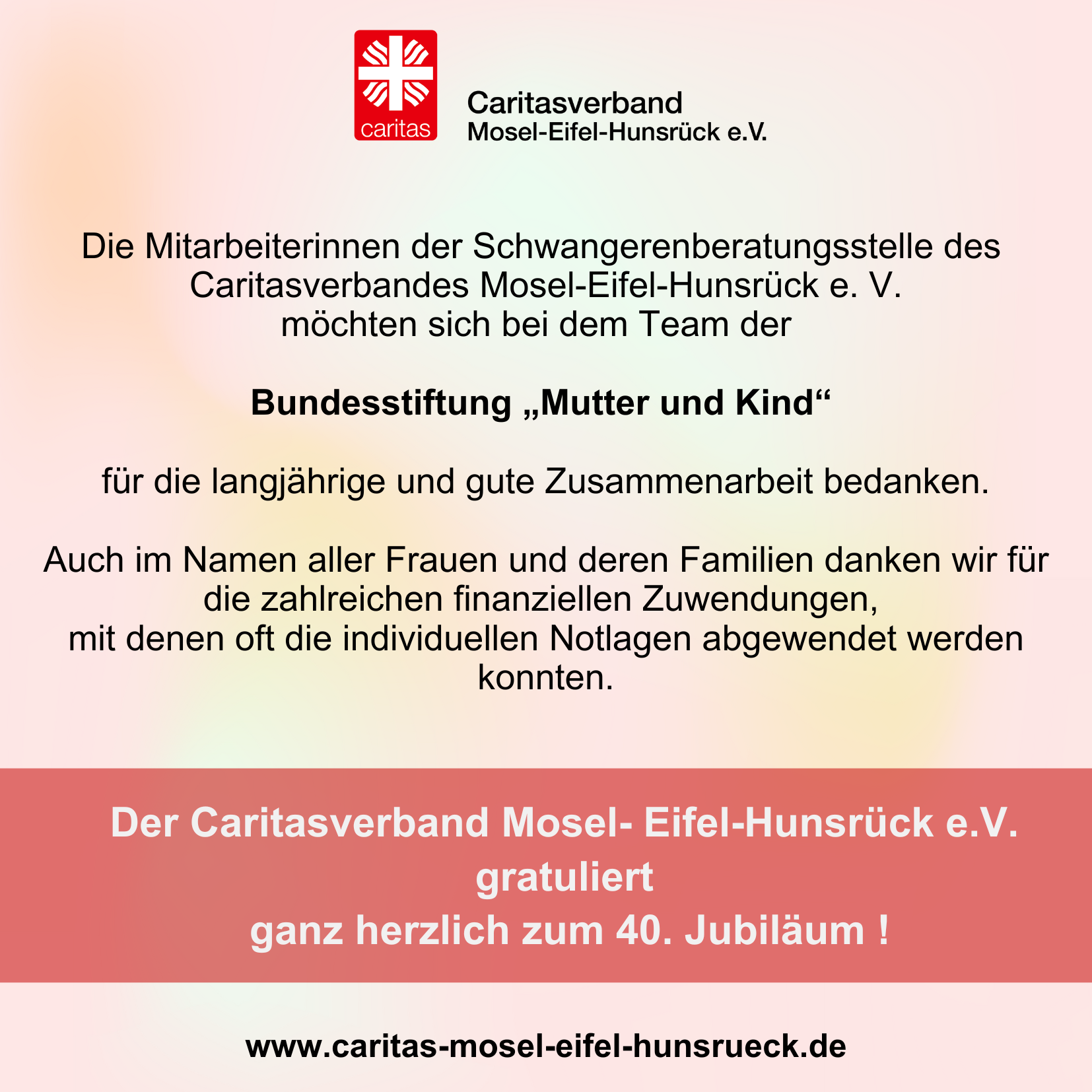 Glückwunschgrüße als Grafik des Caritasverband Mosel-Eifel-Hunsrück e. V.